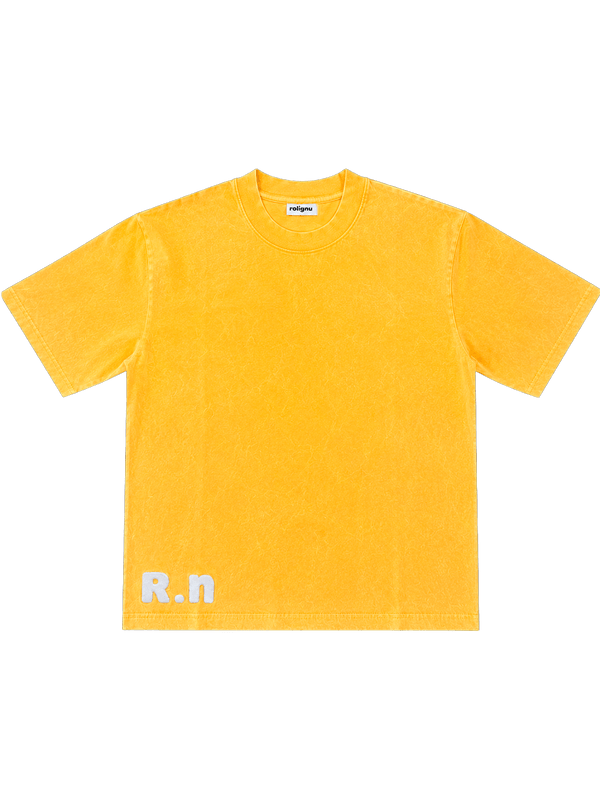 ROLIG NU EMBROIDERY YELLOW T-SHIRT